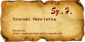 Szuromi Henrietta névjegykártya