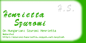 henrietta szuromi business card